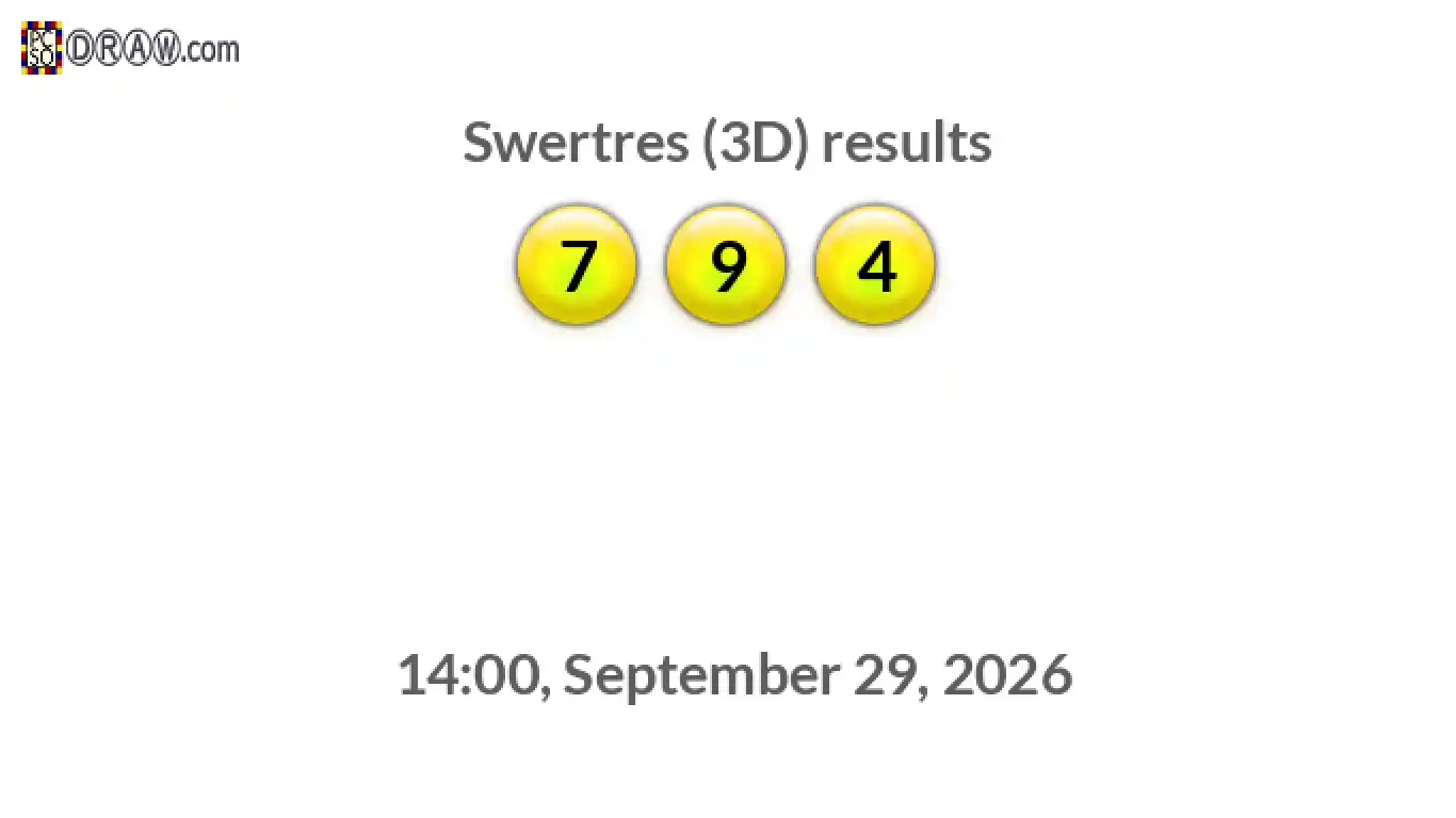 Rendered lottery balls representing 3D Lotto results on September 29, 2026