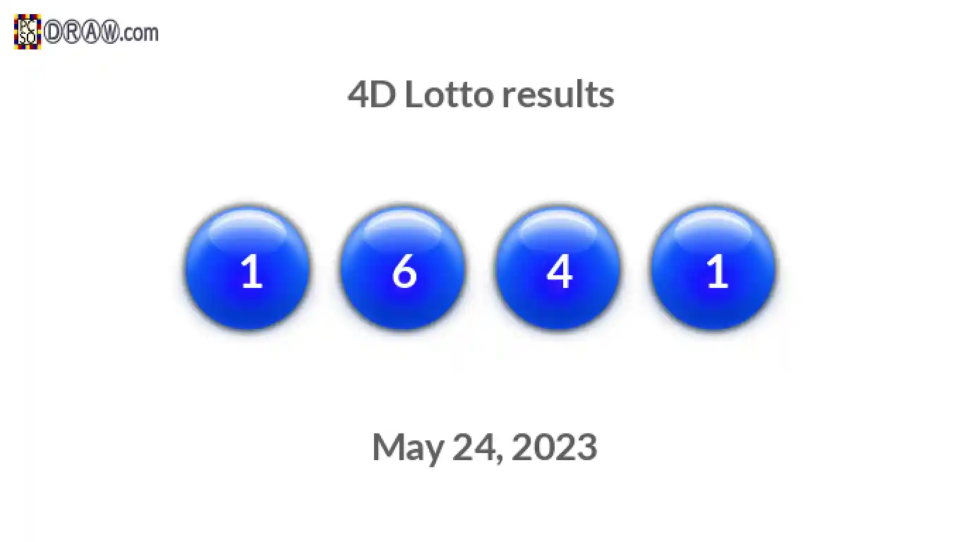 4D lottery balls representing results on May 24, 2023