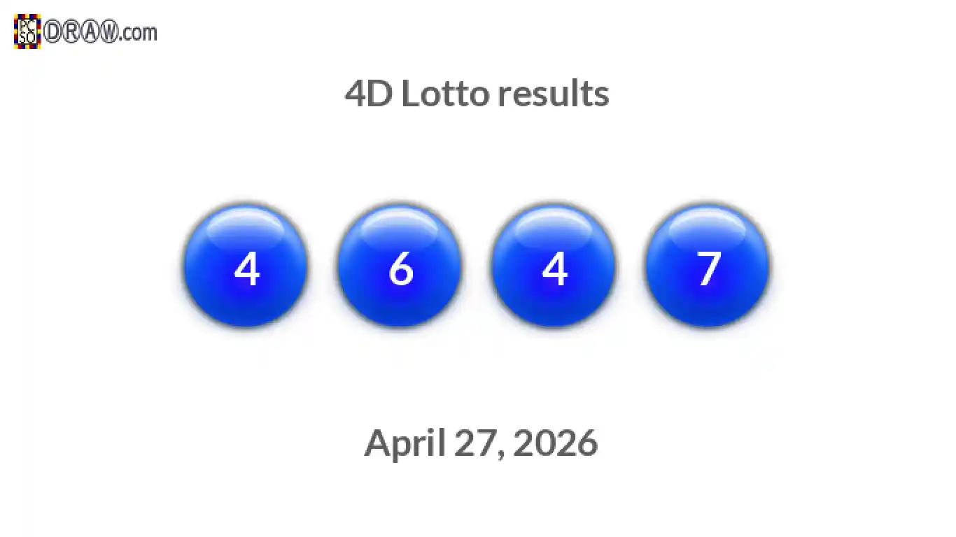 4D lottery balls representing results on April 27, 2026