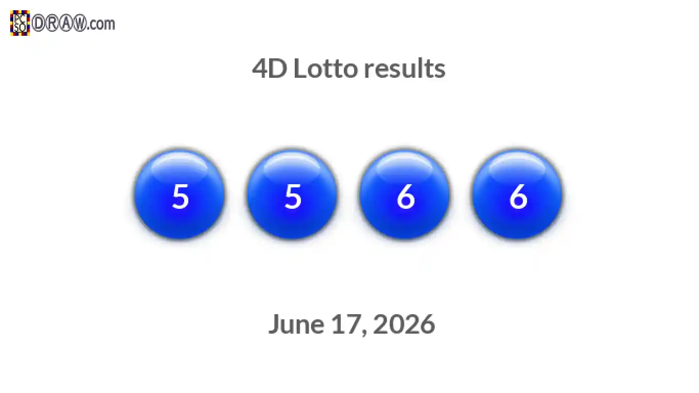 4D lottery balls representing results on June 17, 2026