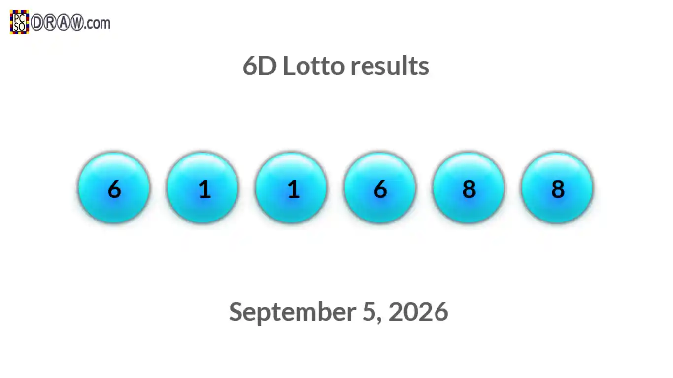 6D lottery balls representing results on September 5, 2026